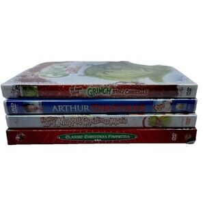Christmas DVD Lot Grinch Arthur Christmas Muppet + Classic Holiday Set
